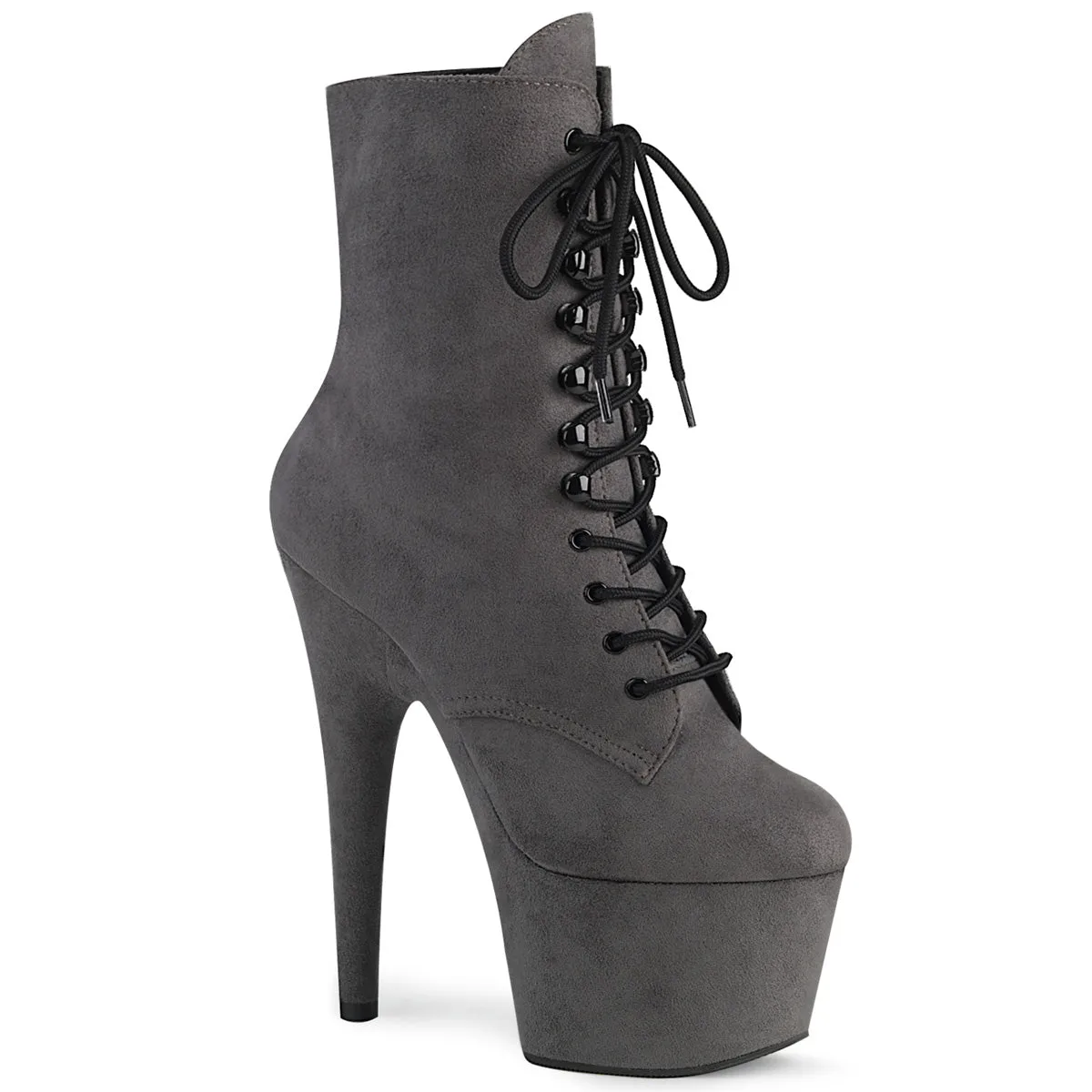 Adore-1020FS Grey Faux Suede, 7" Heels