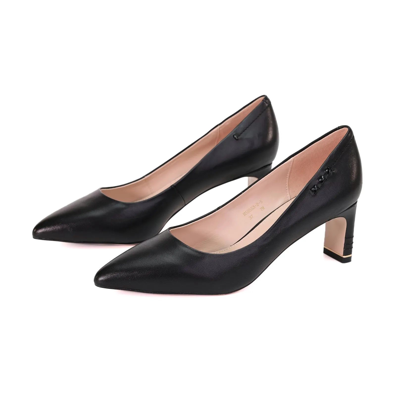 AiciBerllucci  Black Sheepskin Leather& Sheepskin lining-Bella4-Women’s High Heels Leather Pumps- 2.5inch Heels-Office Business Heels- Closed  Pointed  Toe  Comfortabl Heels