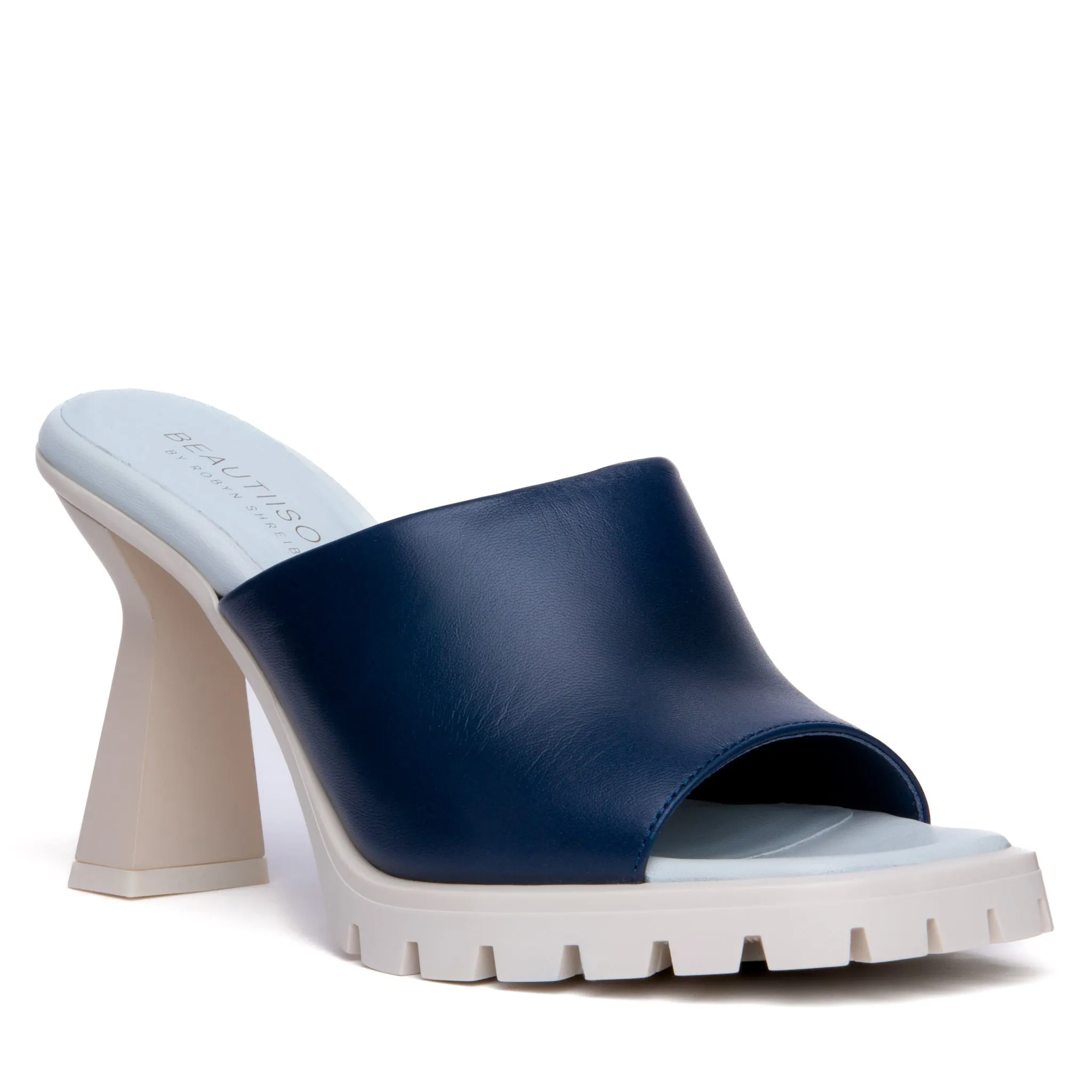 Amy Navy Leather Sandal