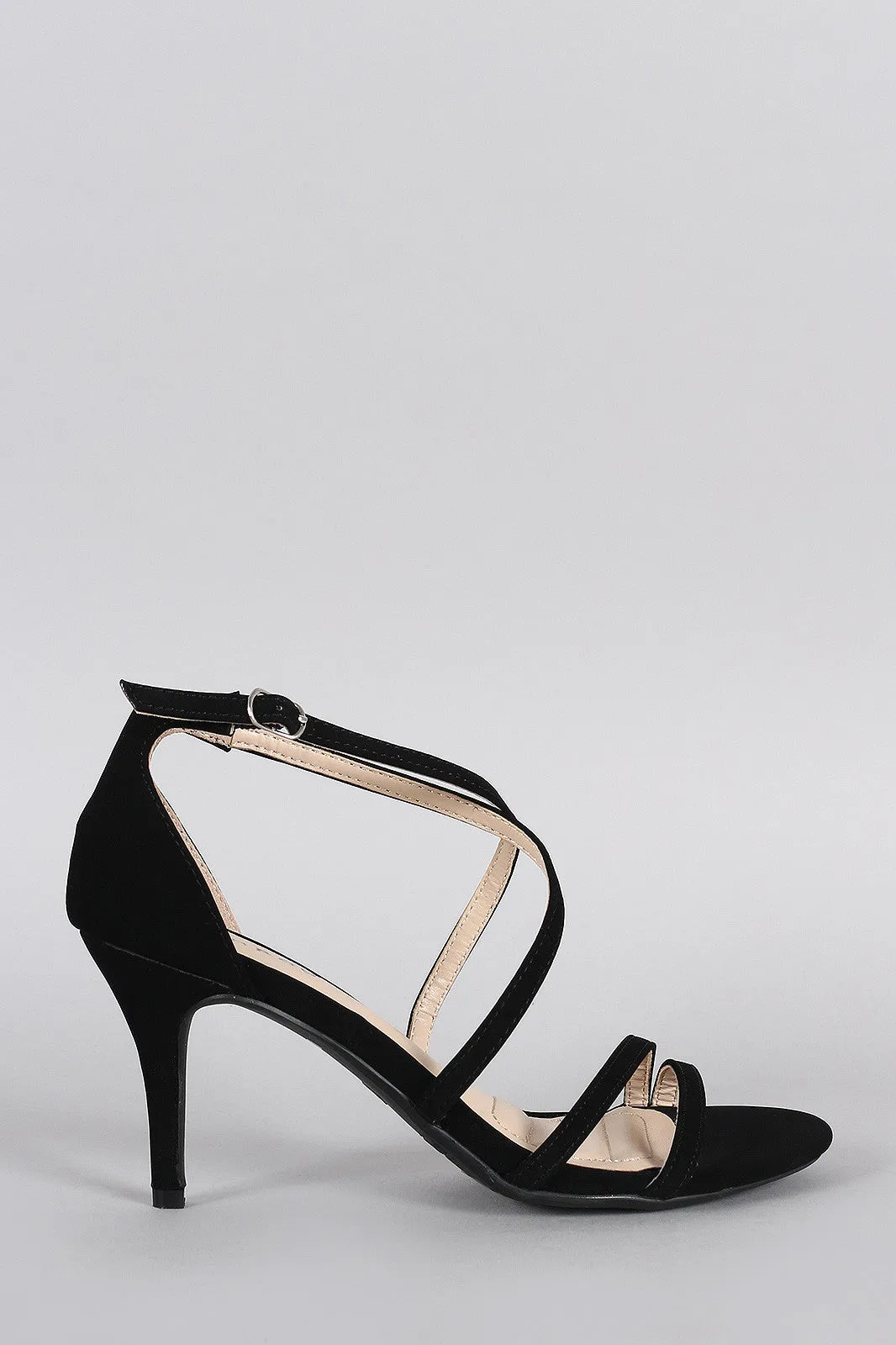 Bamboo Strappy Crisscross Open Toe Heel