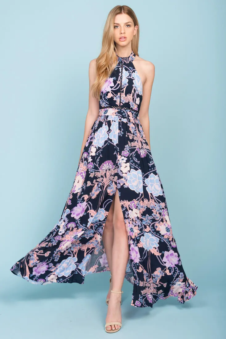 Baylor Floral Maxi Dress Navy