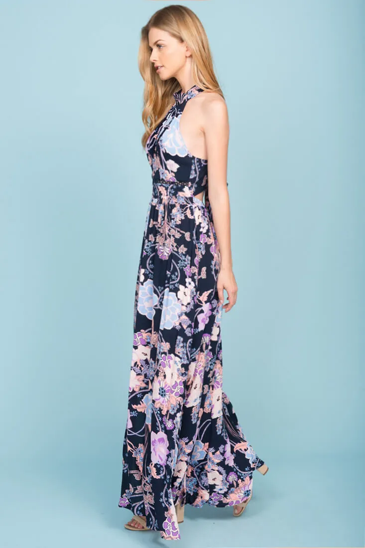 Baylor Floral Maxi Dress Navy