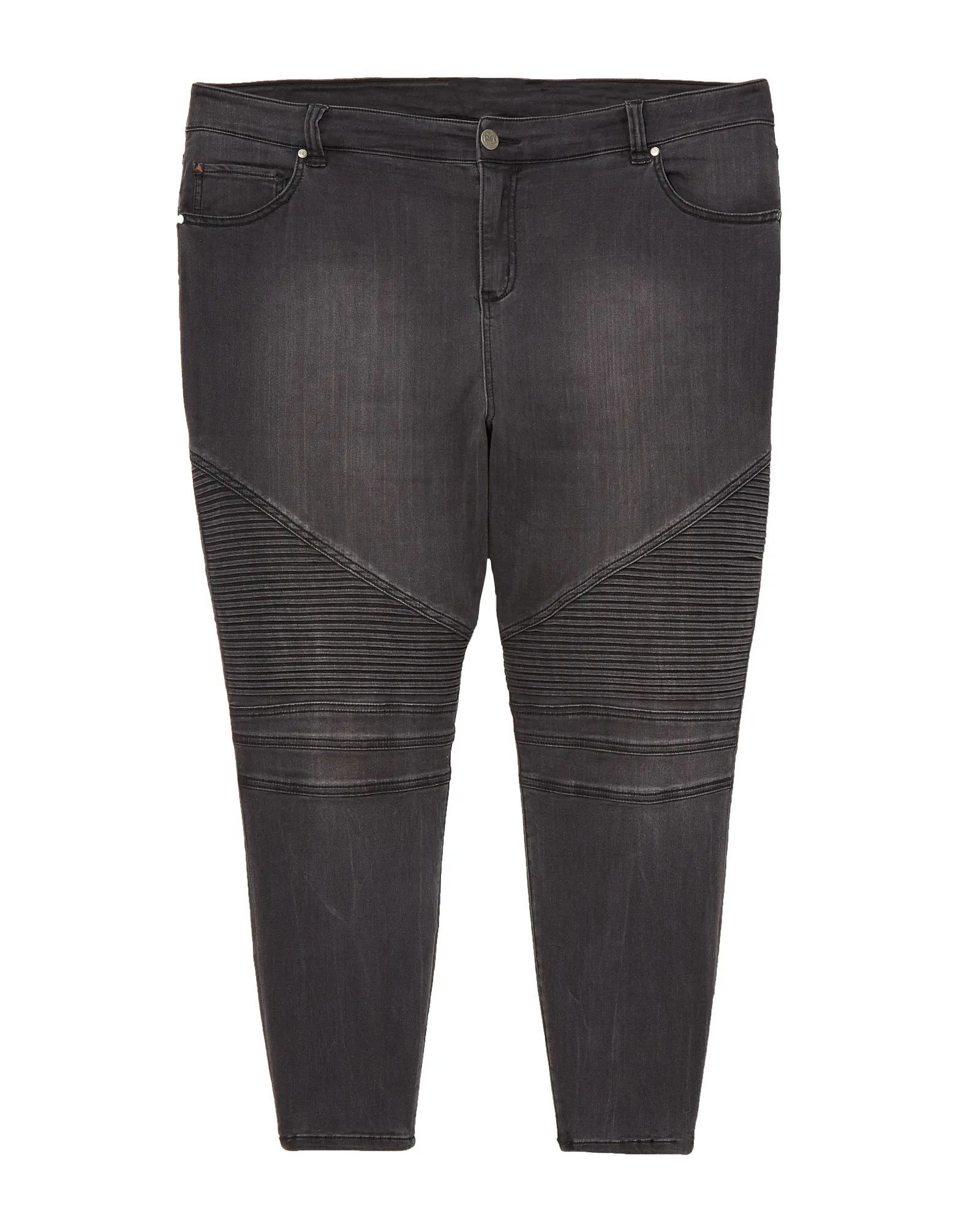 Bennett Moto Detail Skinny Jean | Charcoal Grey