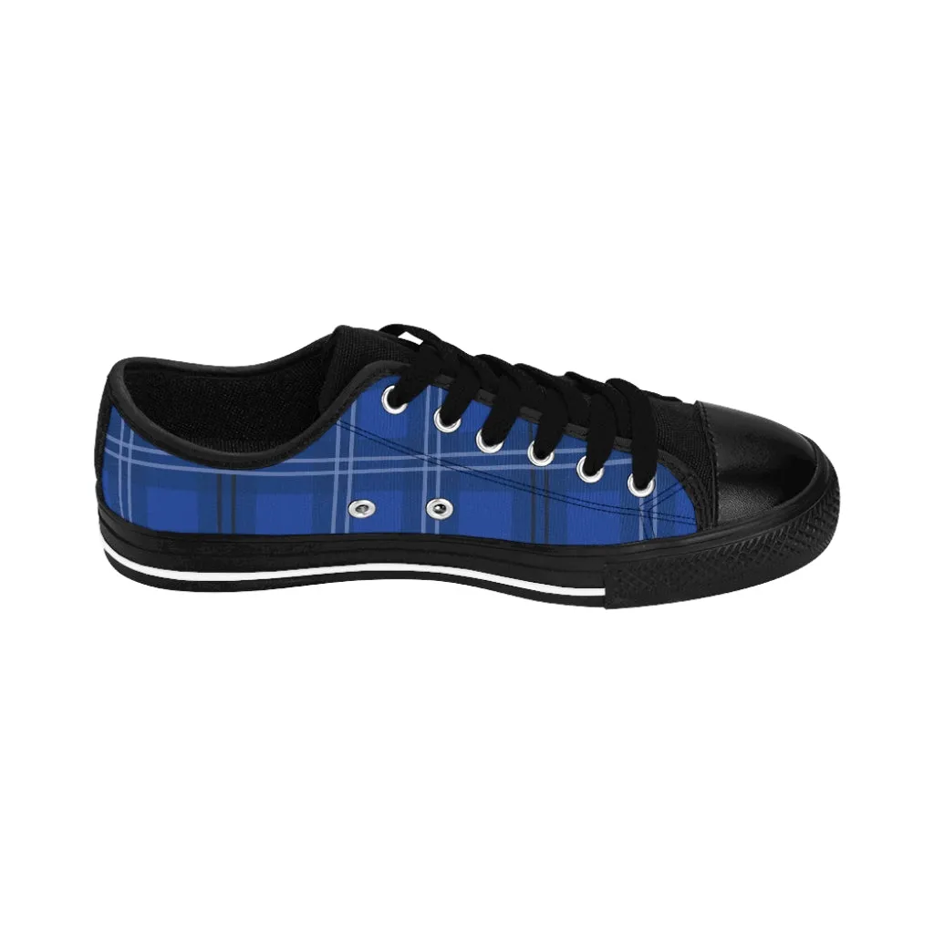 Blue Plaid Men's Sneakers