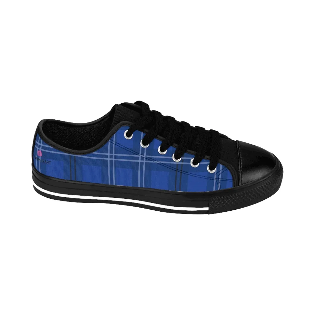 Blue Plaid Men's Sneakers