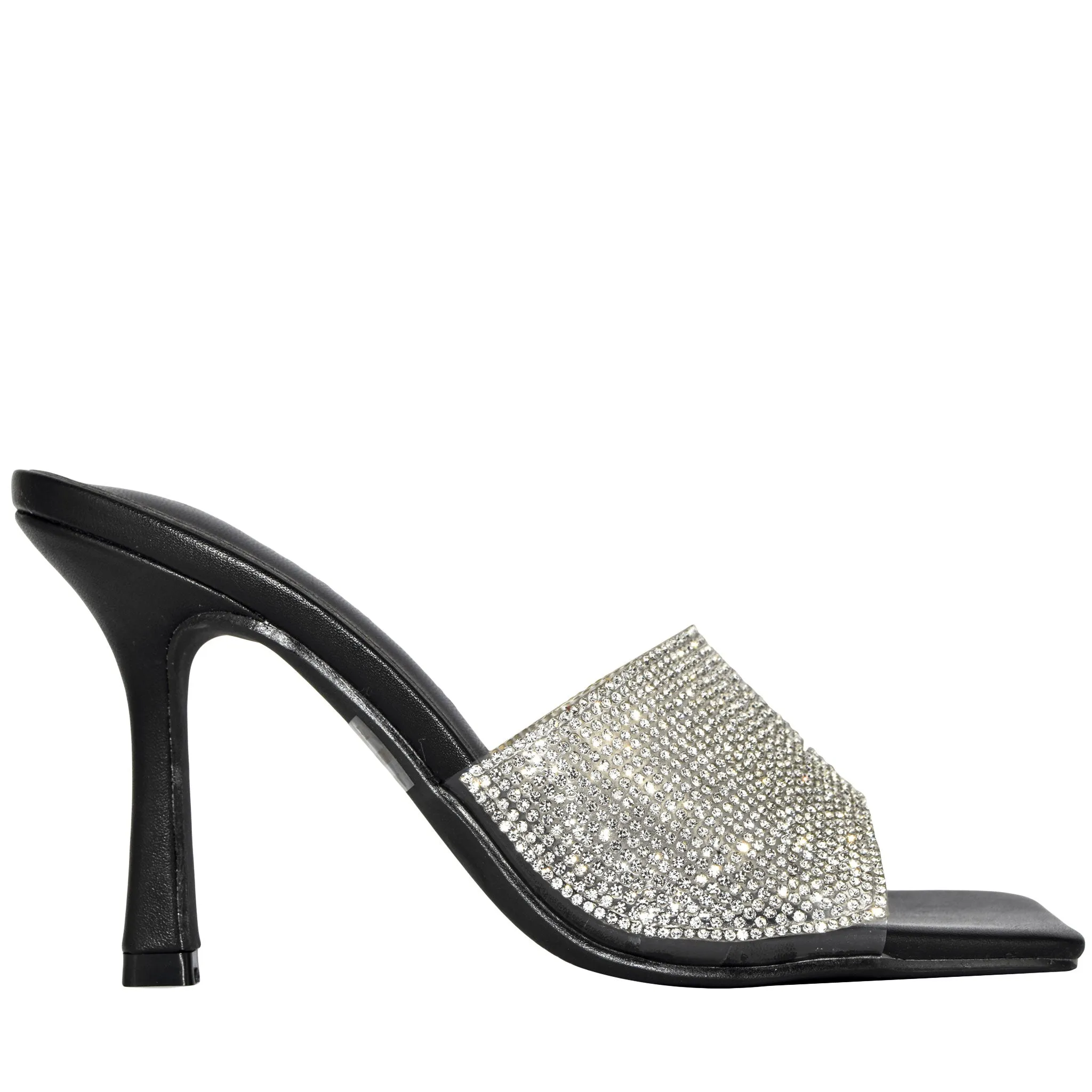 BONA-05 Glam Rhinestone Open-Toe Stiletto Slide Heels