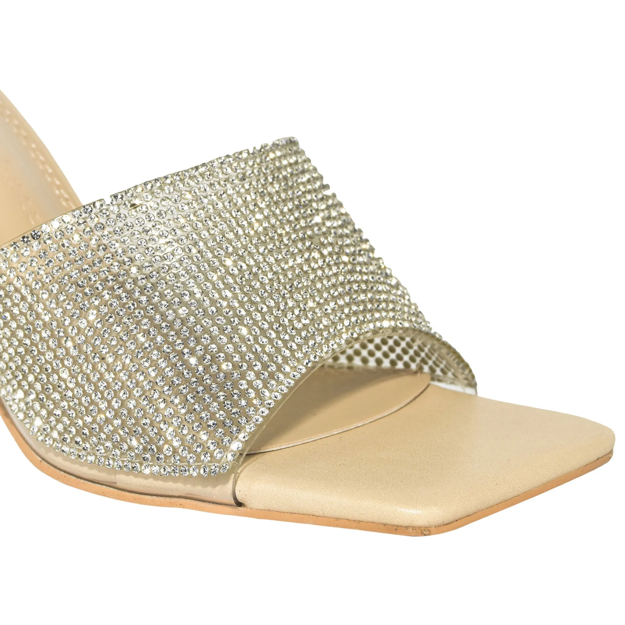 BONA-05 Glam Rhinestone Open-Toe Stiletto Slide Heels