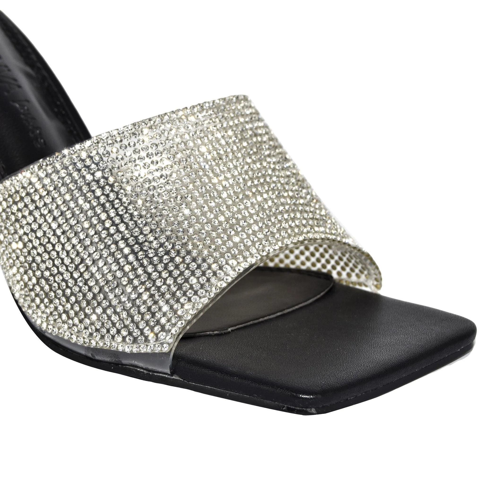 BONA-05 Glam Rhinestone Open-Toe Stiletto Slide Heels