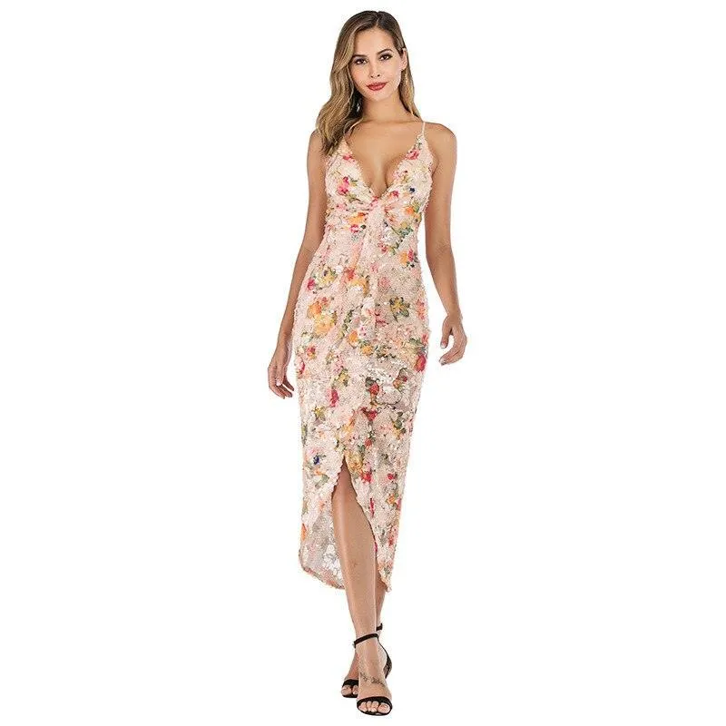 BRINGING SEXY (OPEN) BACK FITTED FLORAL DRESS