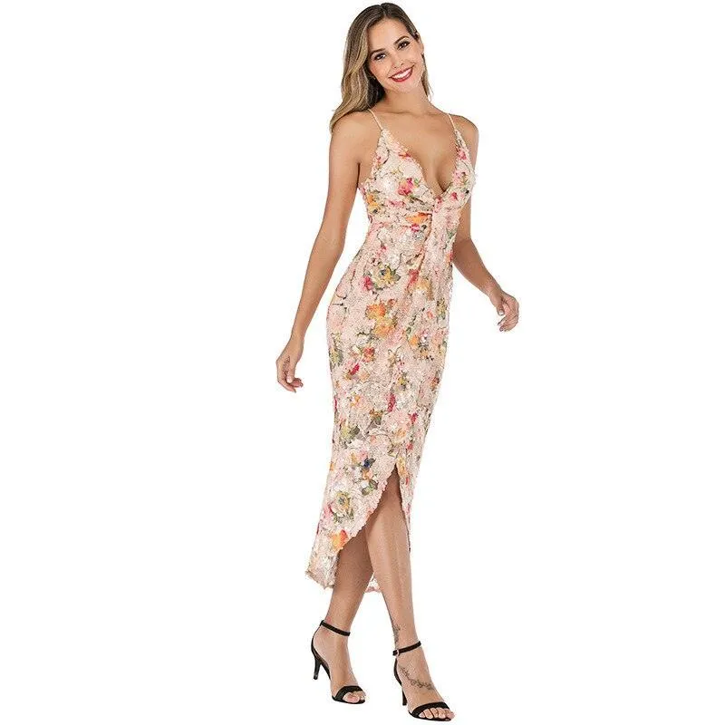 BRINGING SEXY (OPEN) BACK FITTED FLORAL DRESS