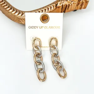 Chain Link Drop Earrings in Gold Tone/Silver Tone