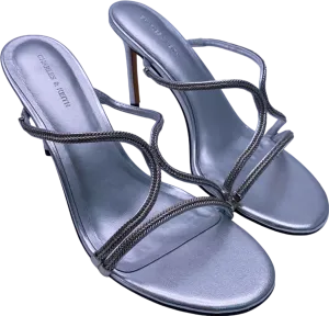 Charles & Keith Silver Strappy Heeled Sandals EU 41 UK 8