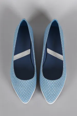 Denim Stars Print Slip On Loafer Flat