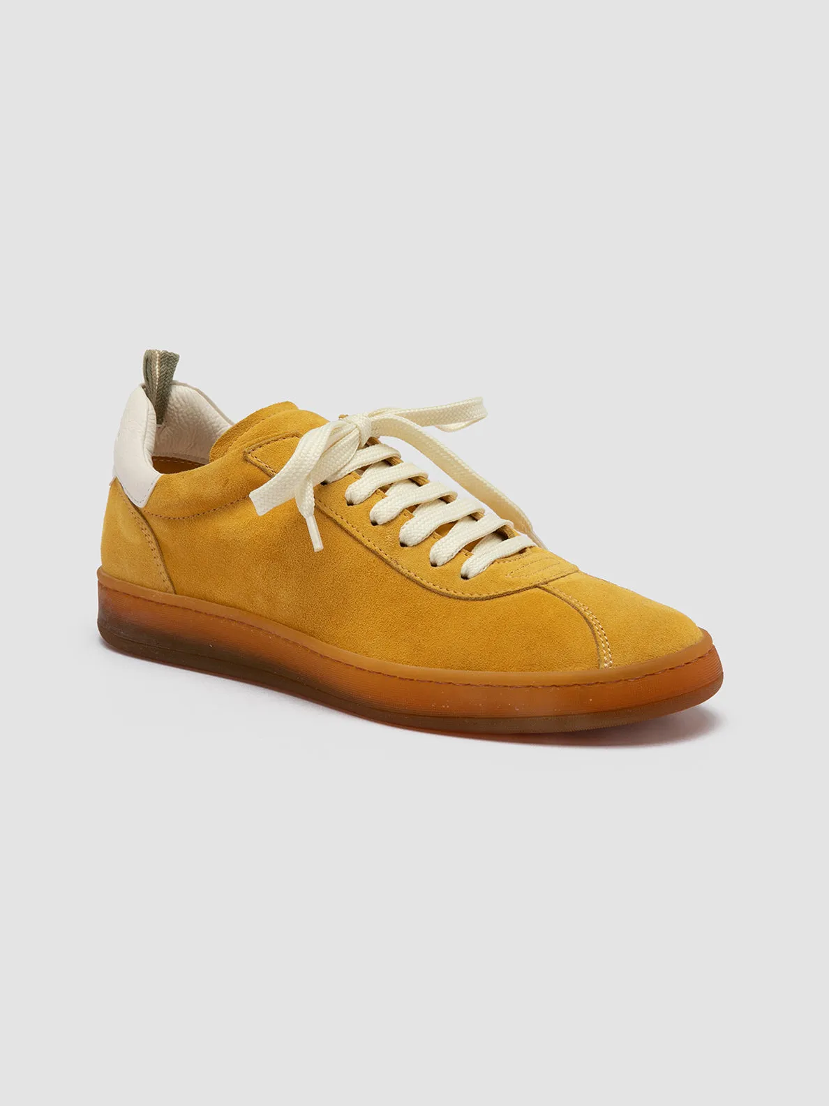 DESTINY 101 - Yellow Leather and Suede Low Top Sneakers