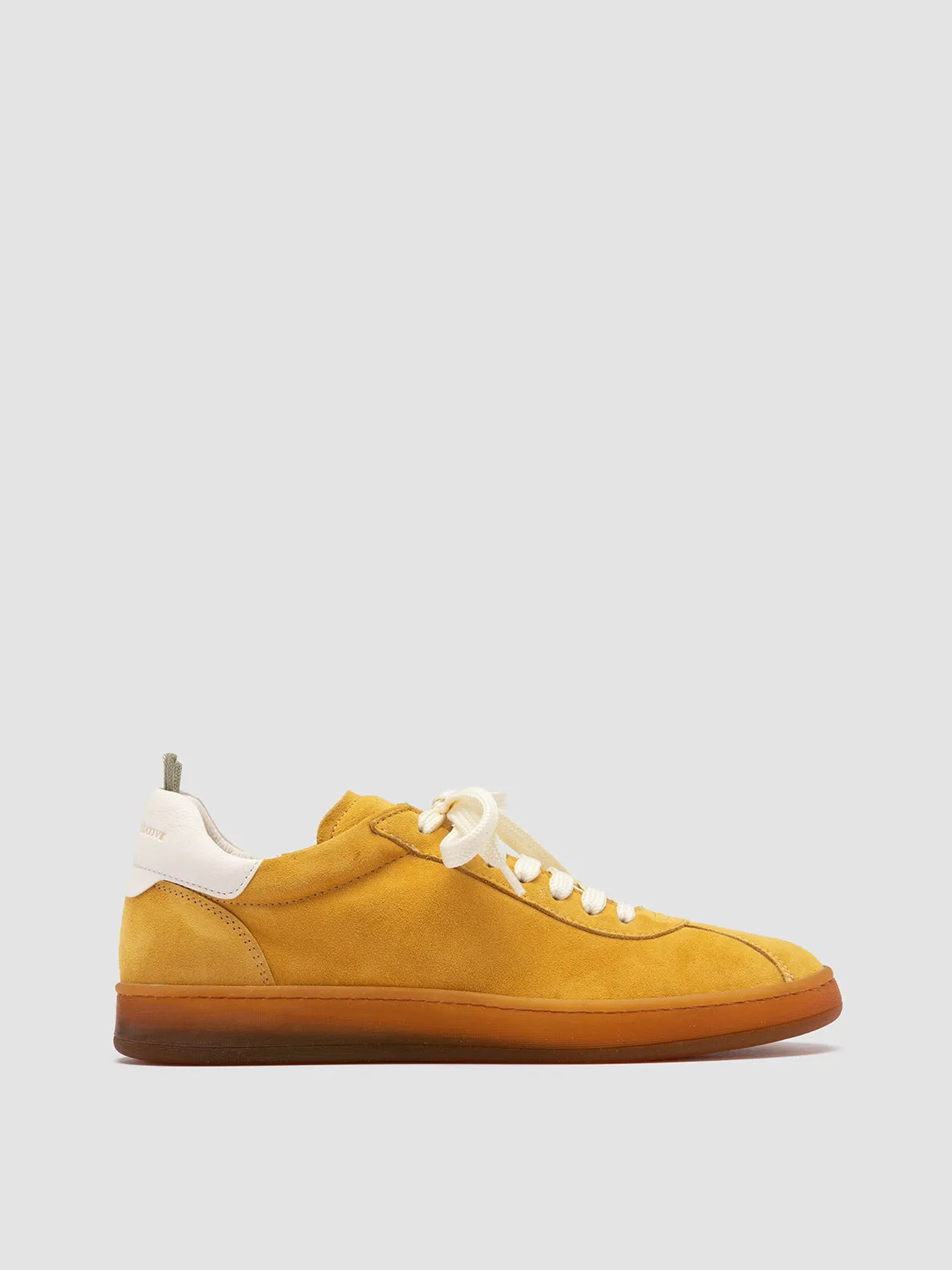 DESTINY 101 - Yellow Leather and Suede Low Top Sneakers