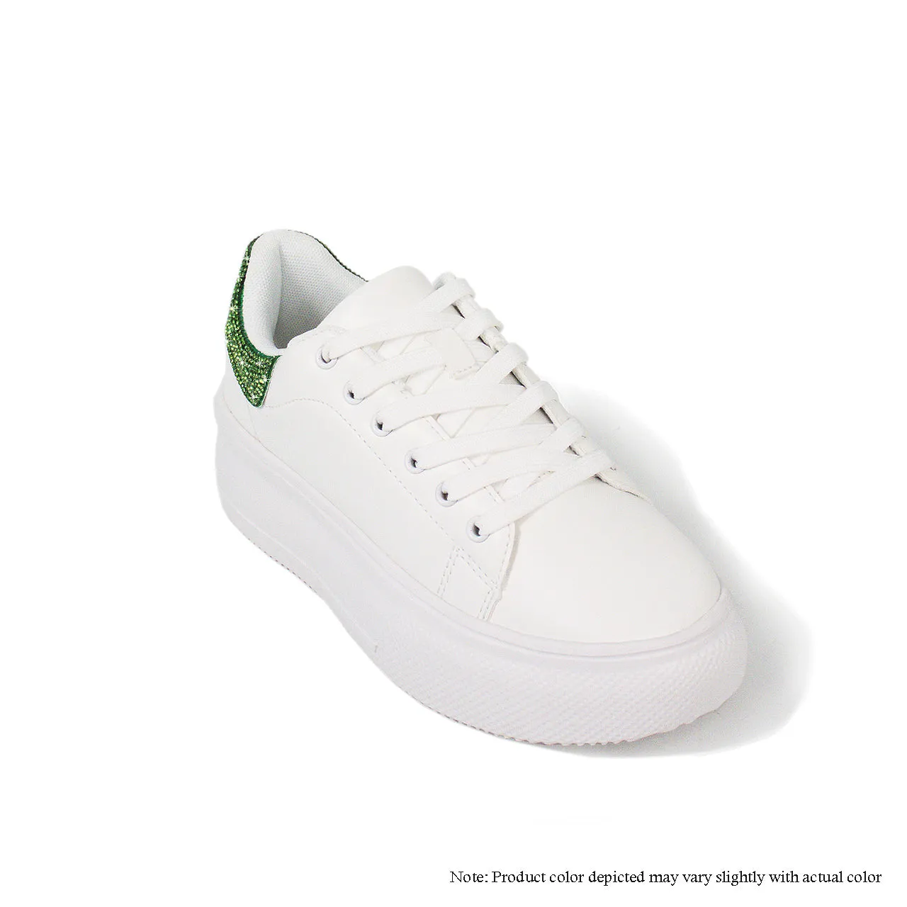 DIA-1A THICK BOTTOM SNEAKER W/ RHINSTONE - WHGN