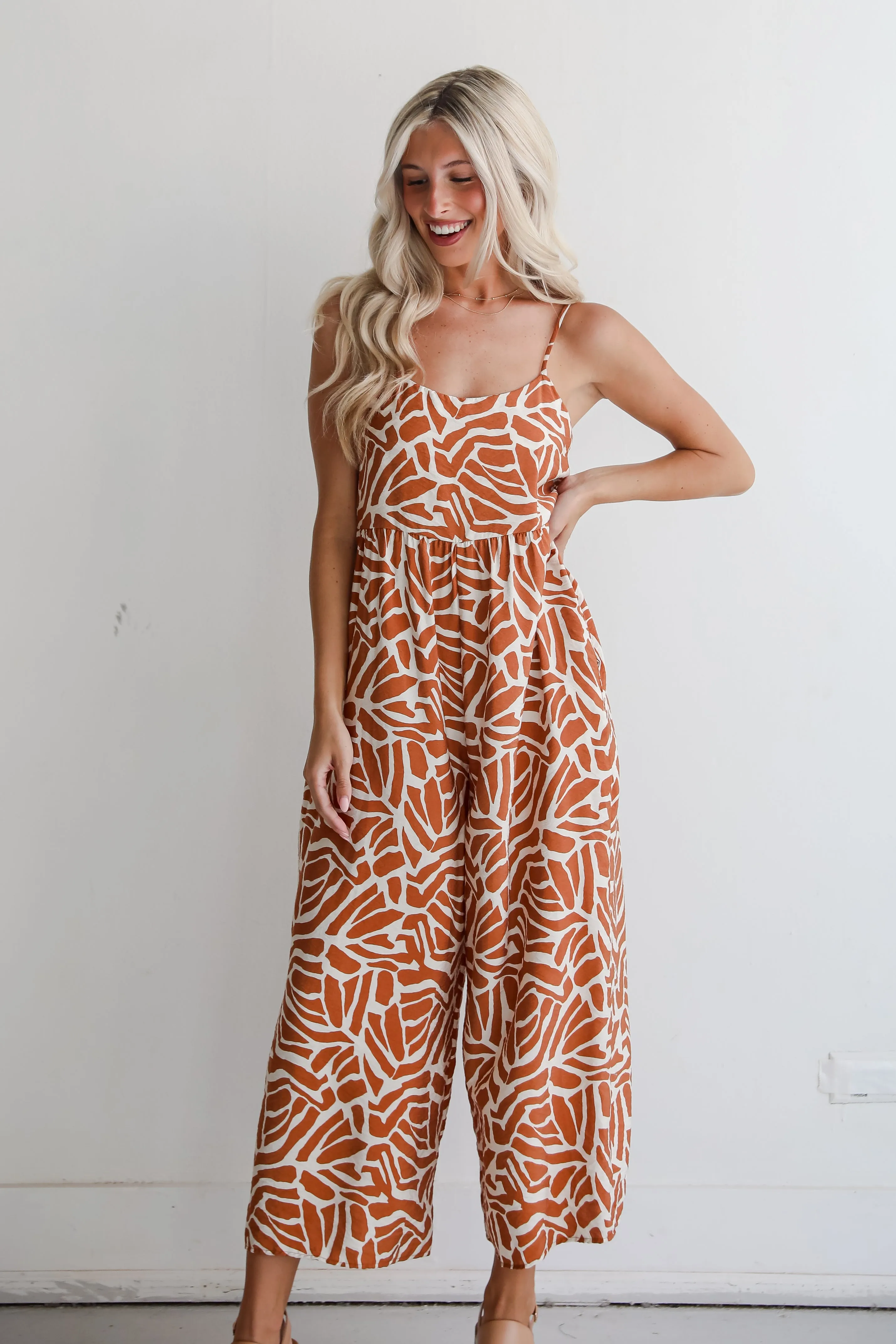 FINAL SALE - Glamorous Luxury Brown Jumpsuit