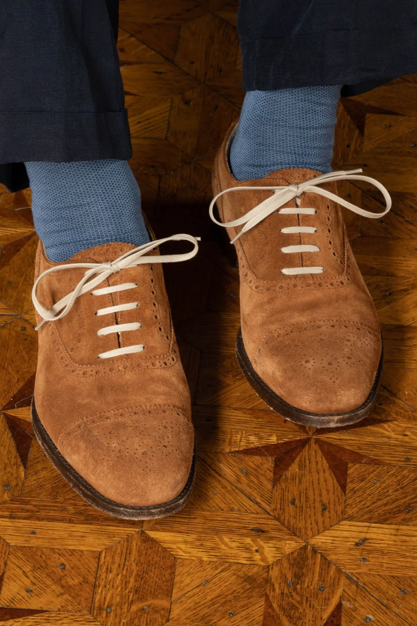 Flat Beige Waxed Cotton Shoelaces