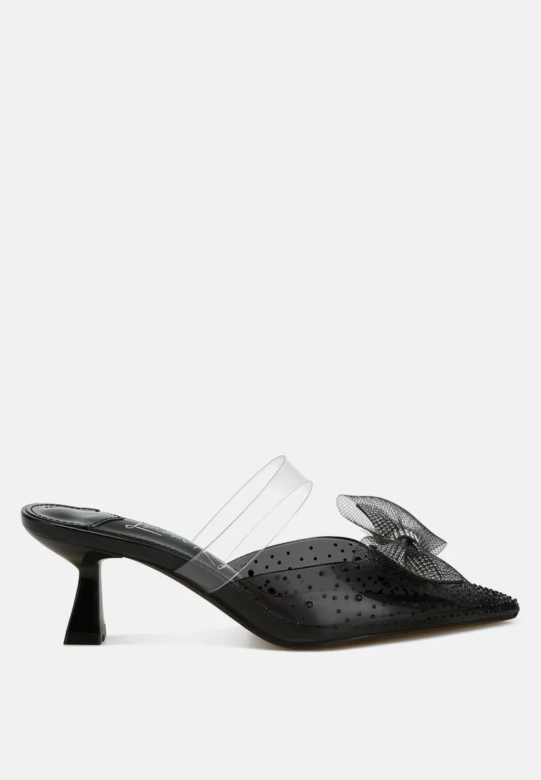 Freja Embellished Bow Kitten Heels