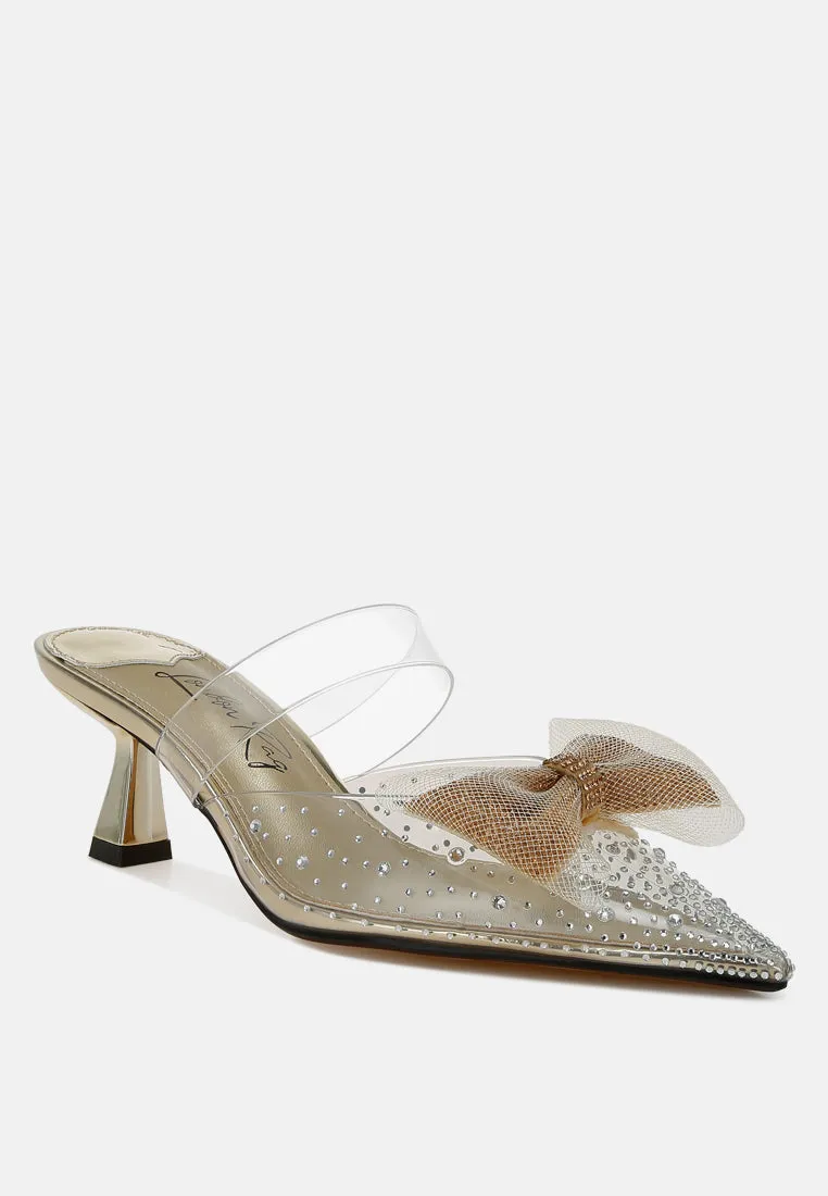 Freja Embellished Bow Kitten Heels