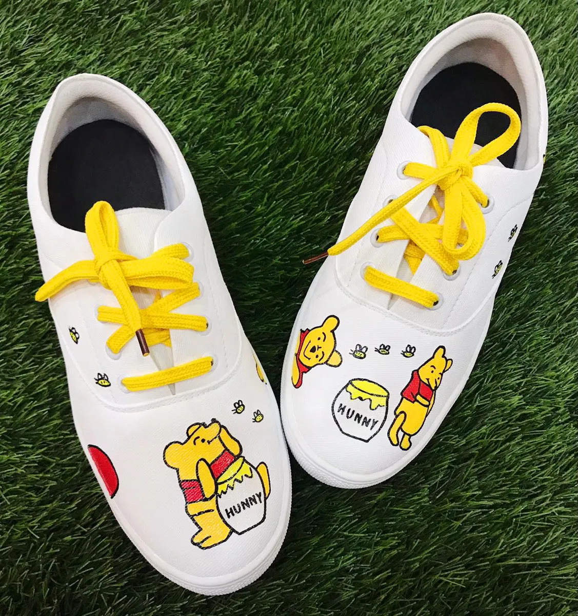 Funky N Trendy hand painted water resistant Winnie the pooh theme casual shoes