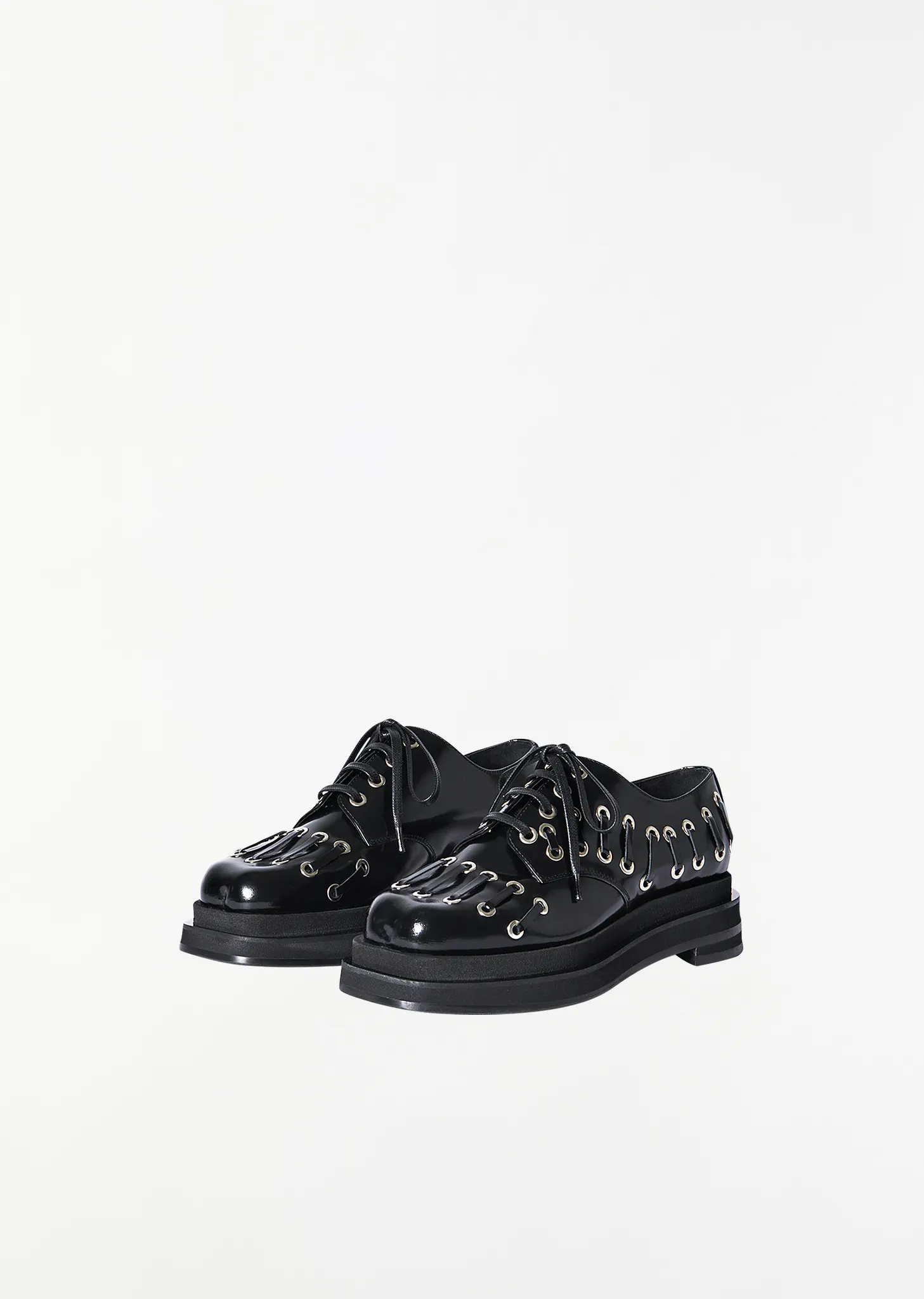 Heart Toe Platform Lace Up Gommet Brogue