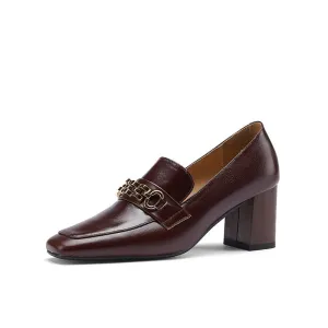 Ida Brown Loafers with Heels