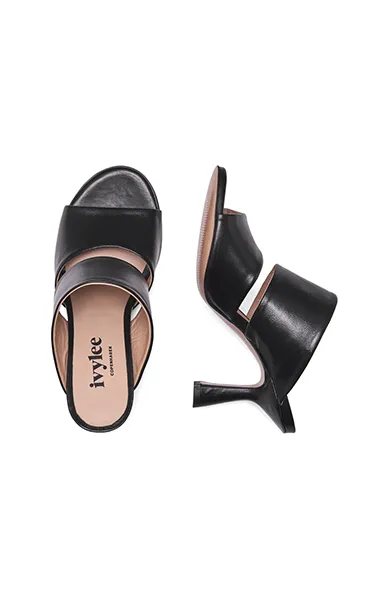 Ivy Lee Marilyn Sandals in Nappa Black