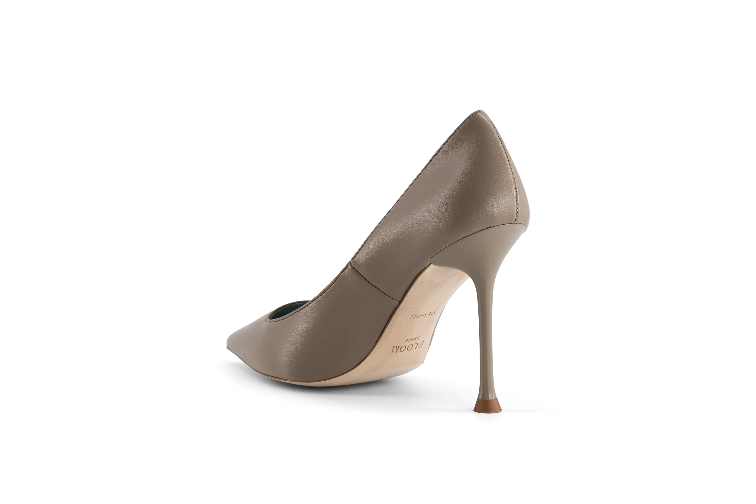 Juliette Apple Leather Heeled Vegan Pumps | Taupe