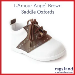 L' Amour Angel Brown Saddle Oxfords