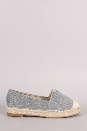 Marled Knit Braided Espadrille Slip On Loafer Flat