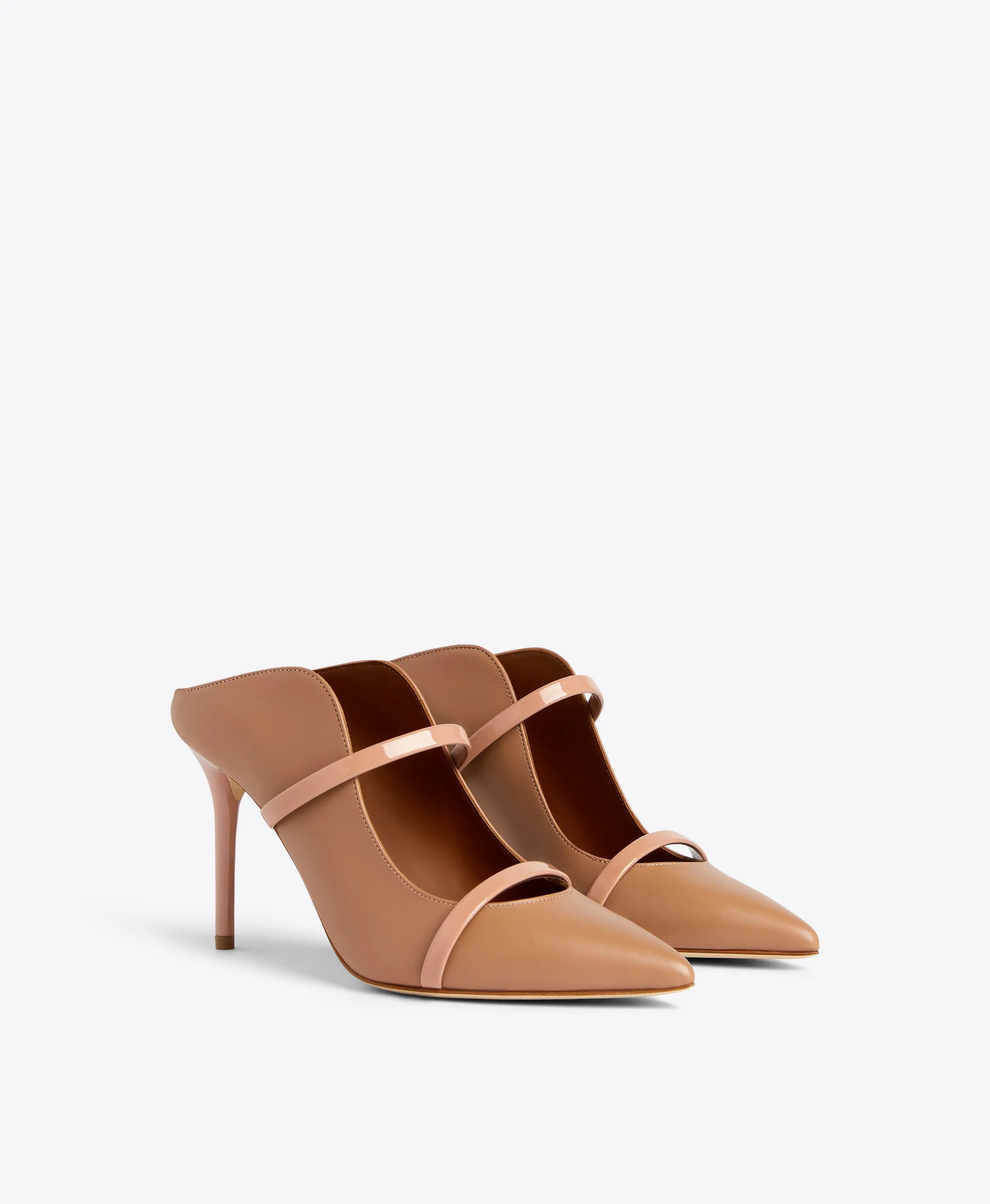 Maureen 85 Beige Leather Mules