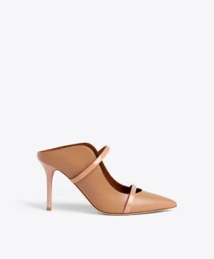 Maureen 85 Beige Leather Mules