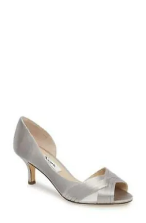 Nina Women's Contesa Open Toe Pump, Size 7.5 W - Metallic