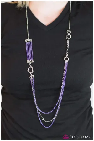 Paparazzi Necklace ~ Head Over Heels - Purple