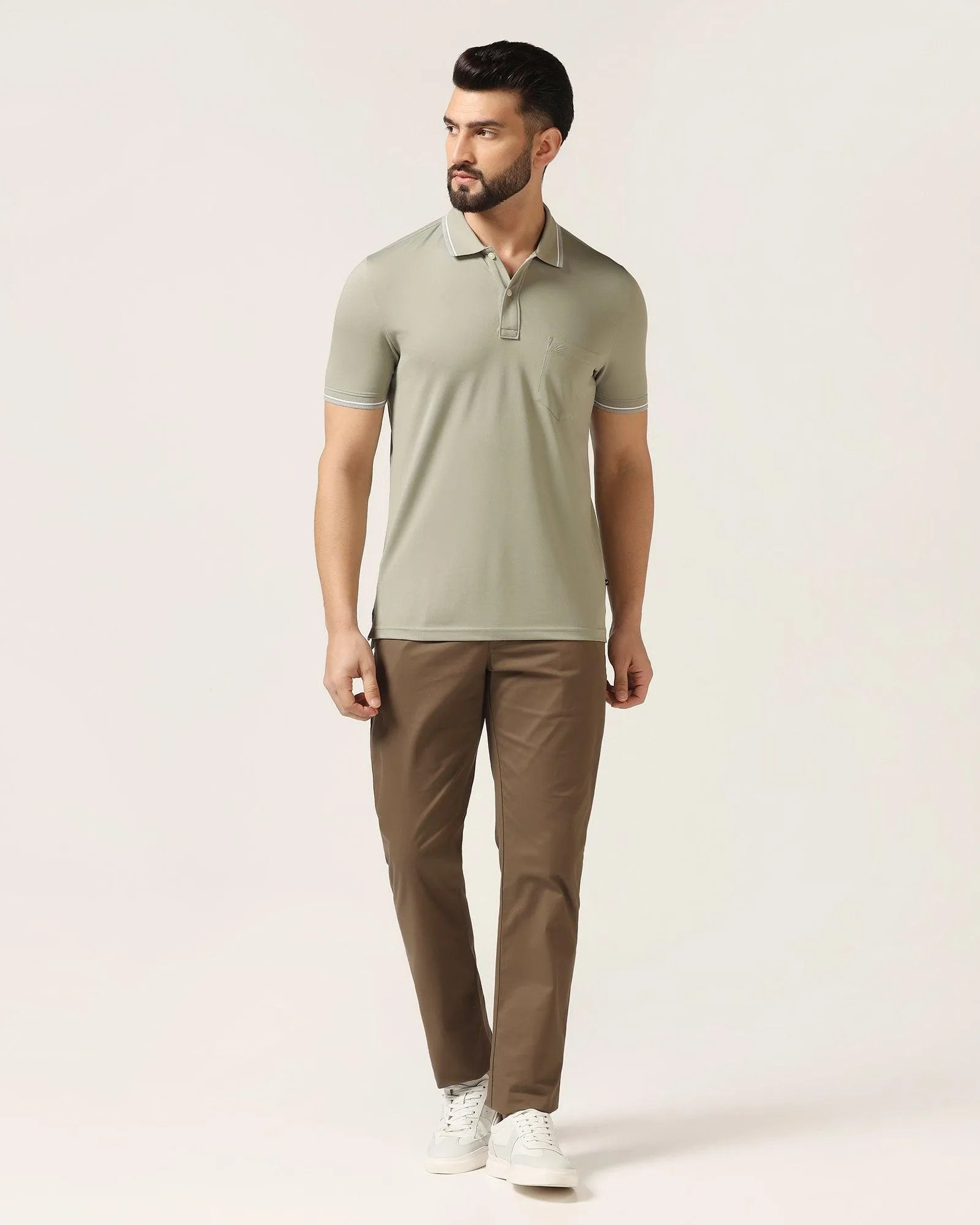 Polo Stone Green Solid T-Shirt - Walter