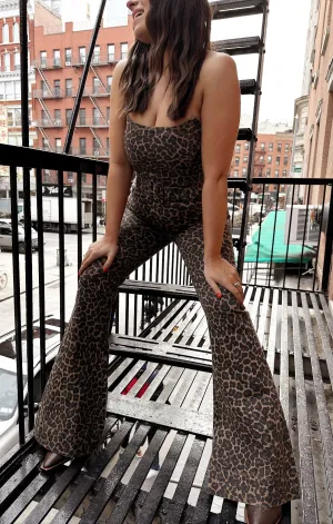 Santa Fe Jumpsuit ~ Leopard Latte Denim