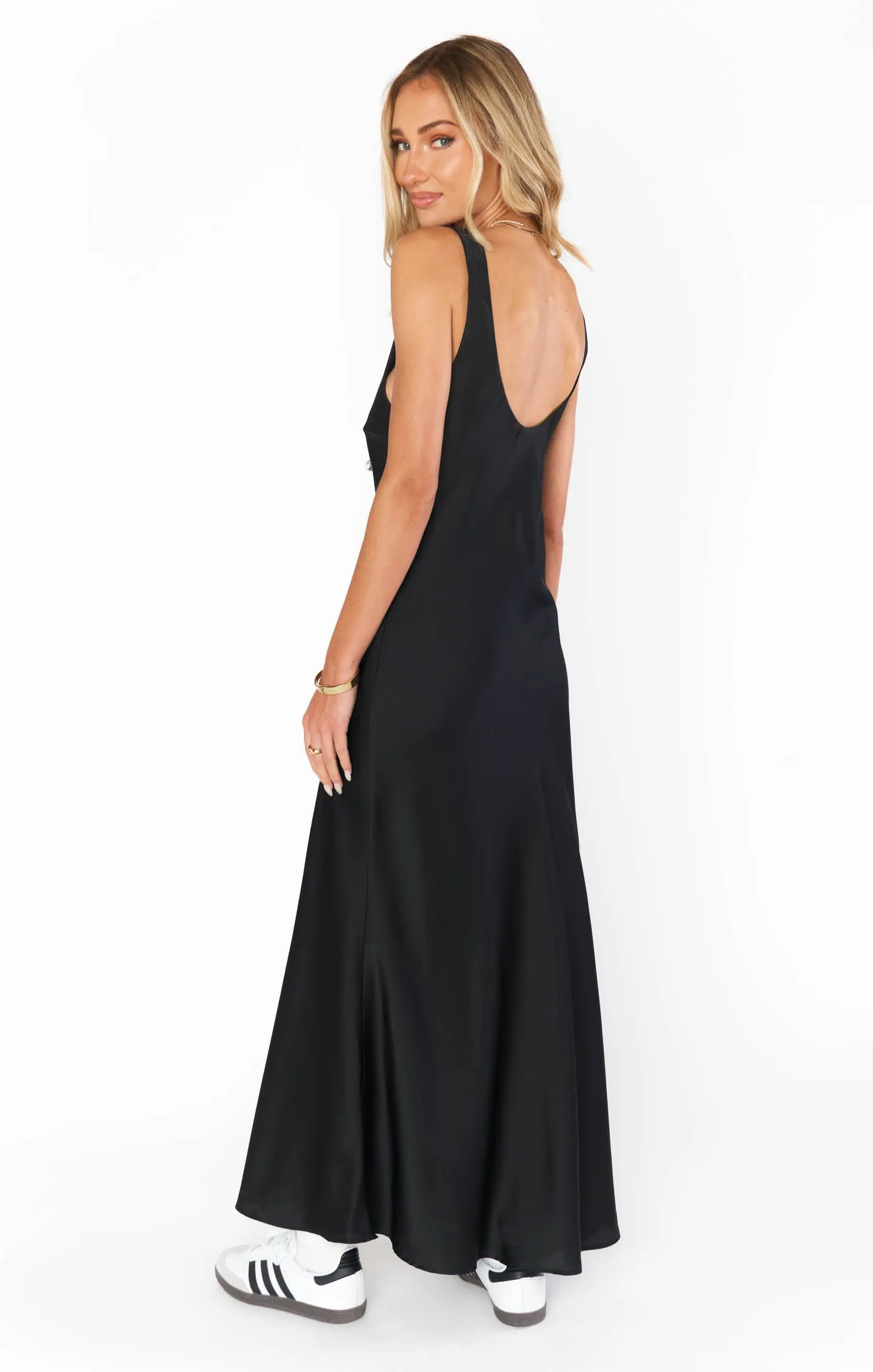 Serenade Slip Dress ~ Black Luxe Satin