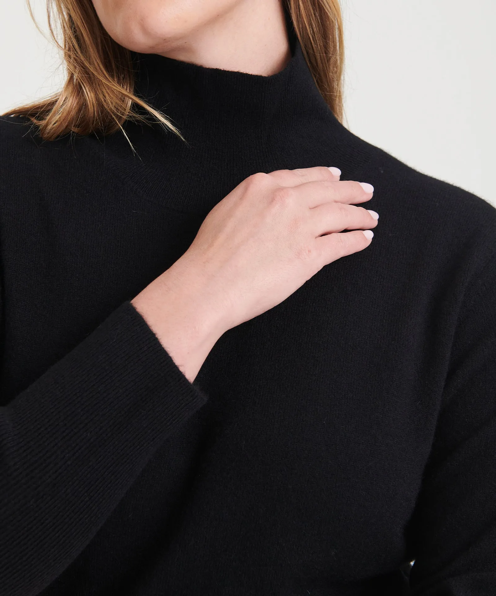 Signature Cashmere Turtleneck Dress with Slits