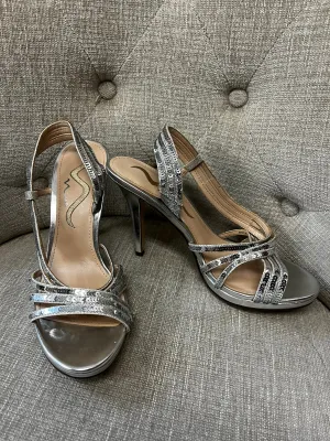 Silver Sequin Heels (Size 7.5)