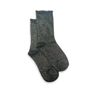 Sparkly Ankle Socks Black Gold