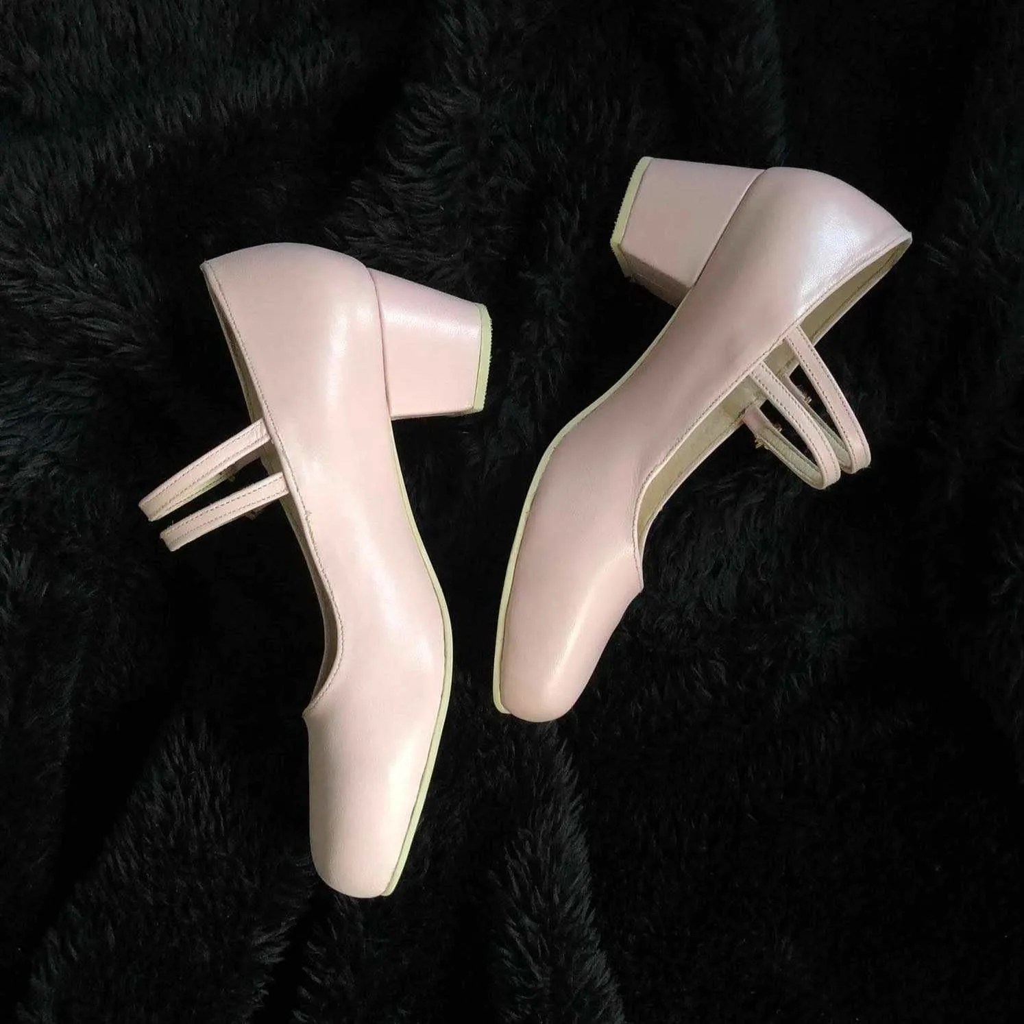 Square Toe Block Heel Mary Janes