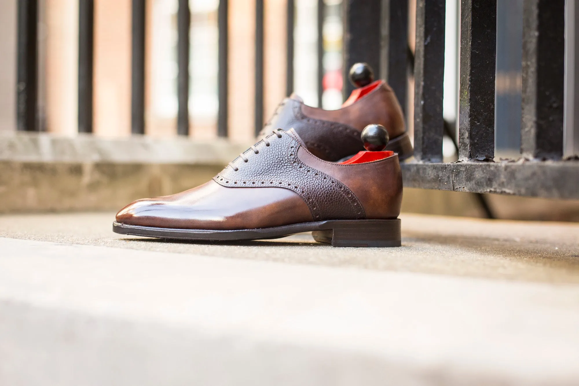 Stefano Redux - MTO - Copper Museum Calf / Dark Brown Scotch Grain - SEA Last - Single Leather Sole