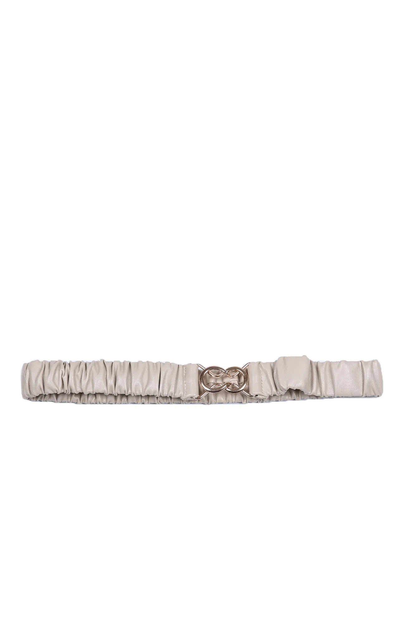 Teegan Rouched Stretchy Belt Beige