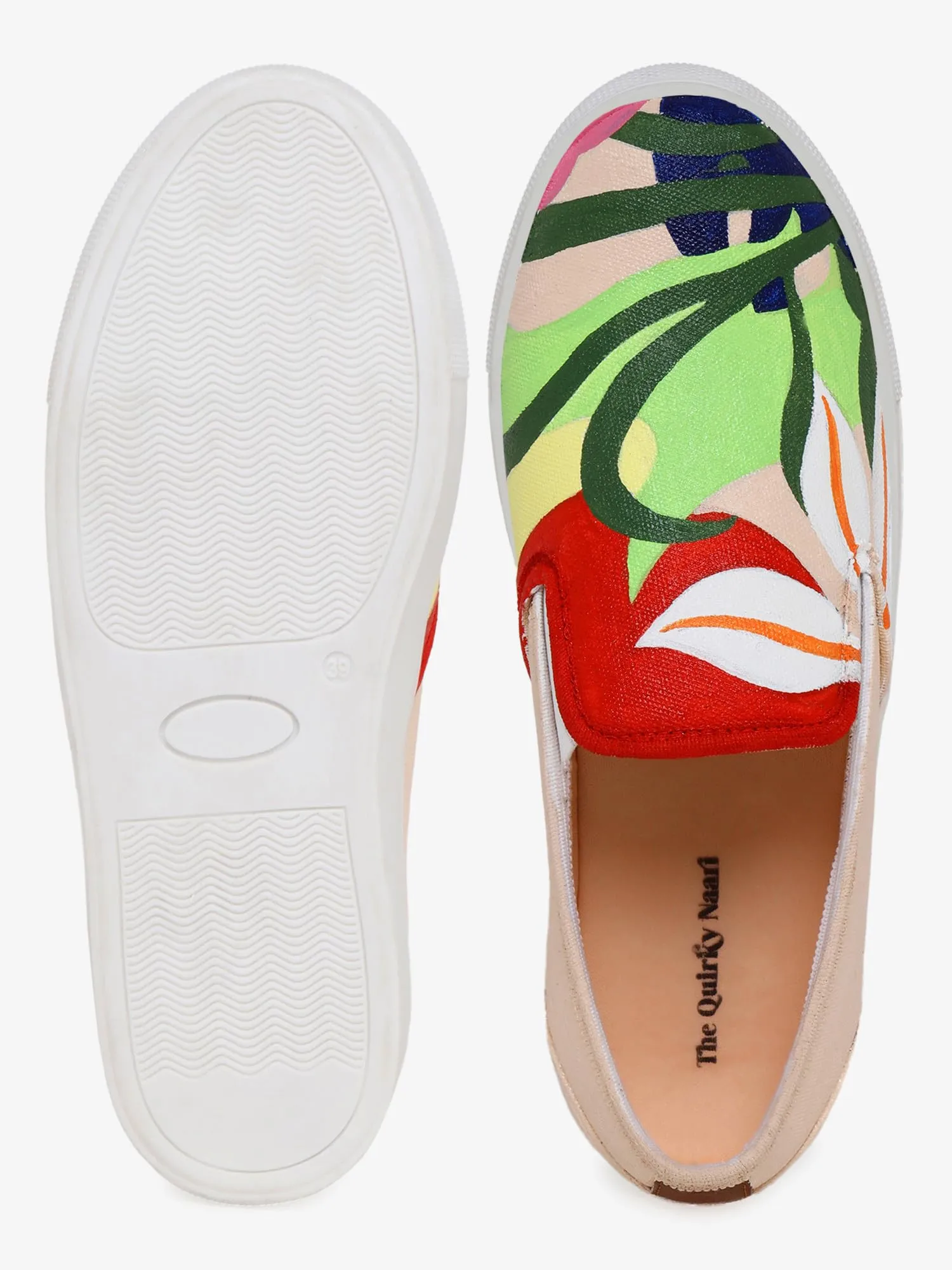 THE QUIRKY NAARI Abstract Slipons with Eye-Catching Design | Multicolor | 8 UK