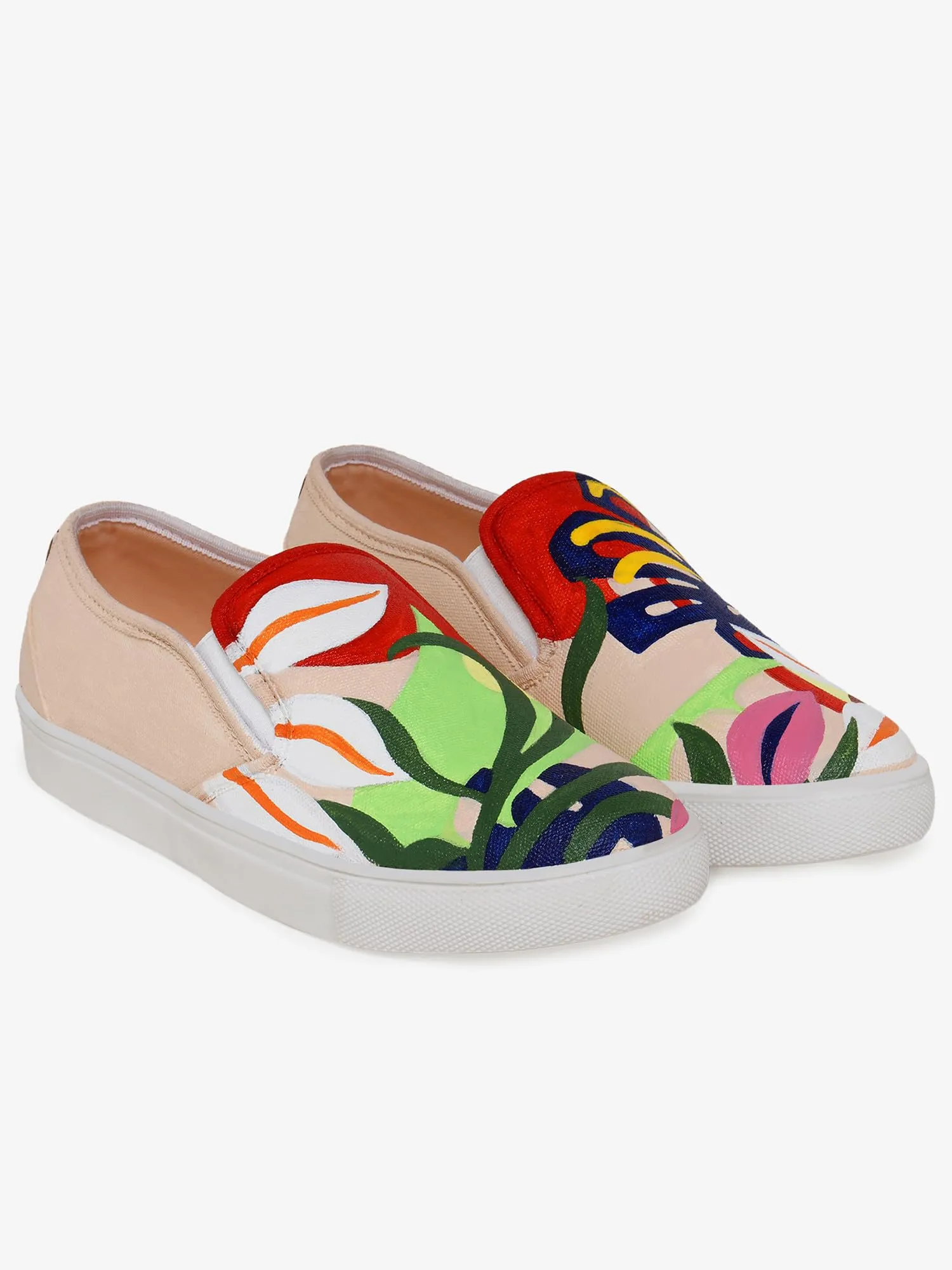 THE QUIRKY NAARI Abstract Slipons with Eye-Catching Design | Multicolor | 8 UK