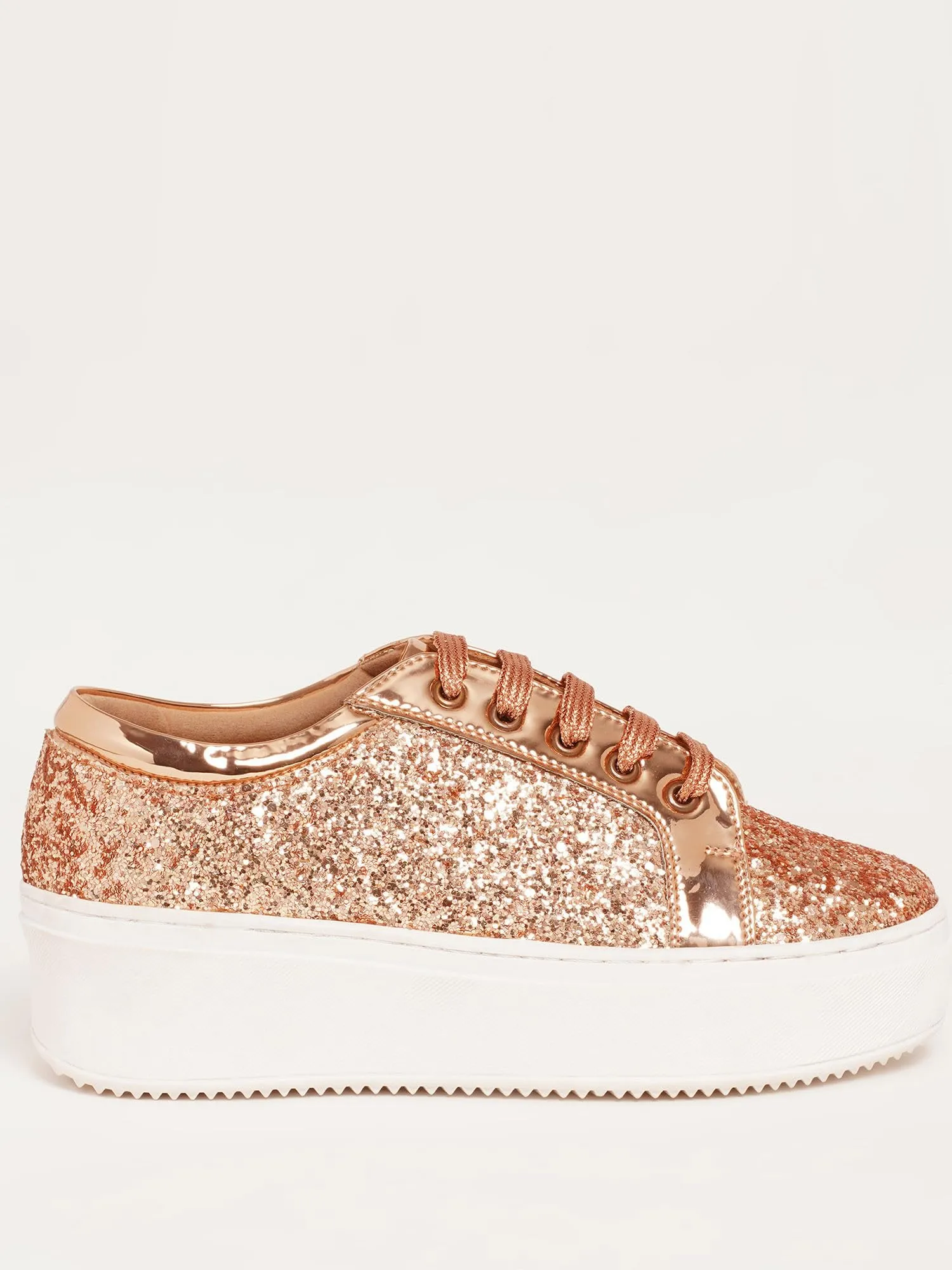 THE QUIRKY NAARI Glitterati Sneakers - Rosegold with A High End Feel | Metallic | 4 UK