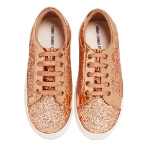 THE QUIRKY NAARI Glitterati Sneakers - Rosegold with A High End Feel | Metallic | 4 UK