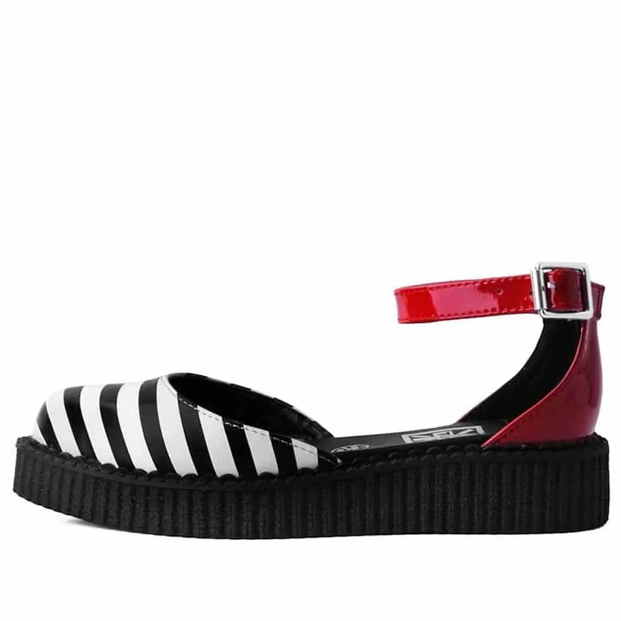 TUK Stripe Red Pointed Sandal Creeper A9615