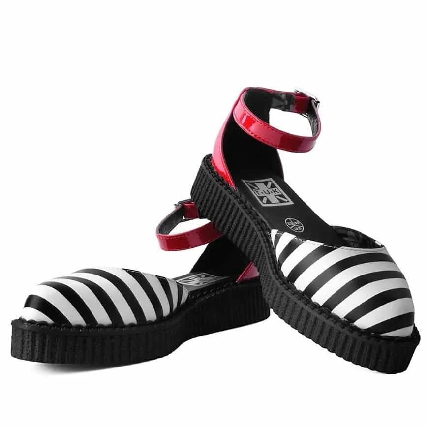 TUK Stripe Red Pointed Sandal Creeper A9615